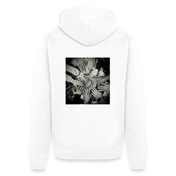 Tout entre nos mains - Veste à capuche bio Premium Unisexe - blanc - Dos - Thijin (182cm)