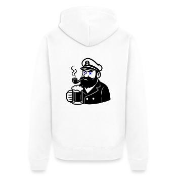 Capitaine Bière - Veste à capuche bio Premium Unisexe - blanc - Dos - Thijin (182cm)