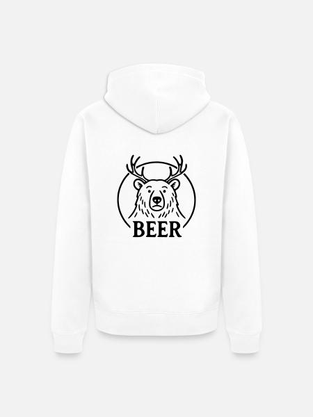 Beer - Unisex Premium Organic Zip Hoodie - white