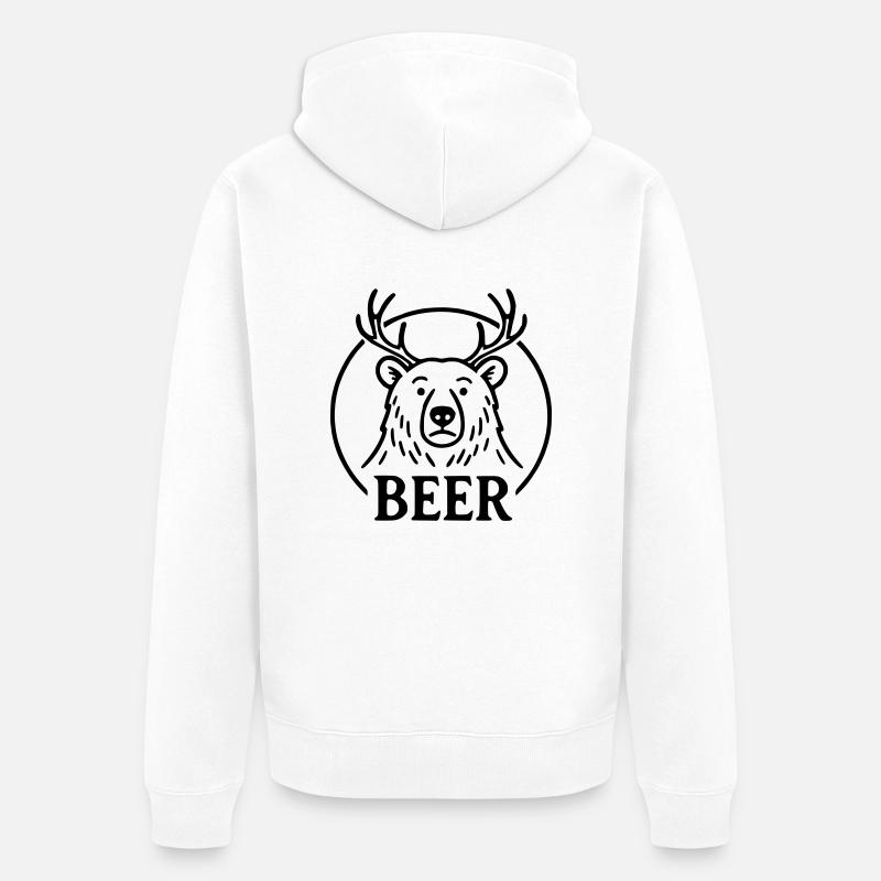 Beer - Veste à capuche bio Premium Unisexe - blanc