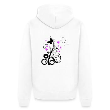 Spring | | two-color - Unisex Premium Organic Zip Hoodie - white - Back - Thijin (182cm)