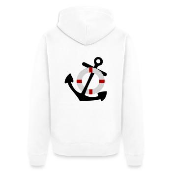 ancre et bouée - Veste à capuche bio Premium Unisexe - blanc - Dos - Thijin (182cm)