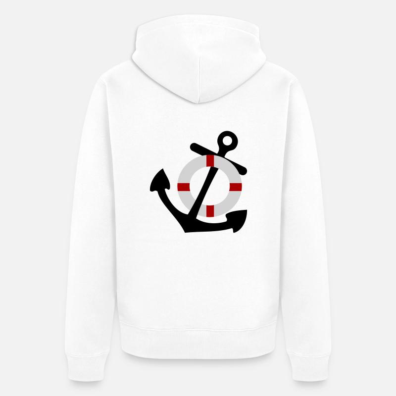 ancre et bouée - Veste à capuche bio Premium Unisexe - blanc