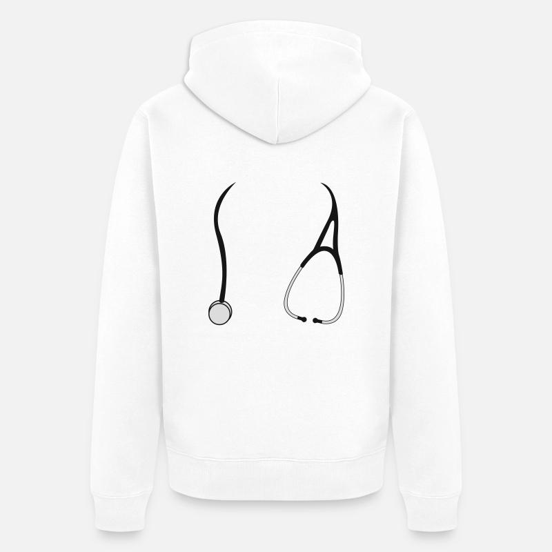 stéthoscopes - Veste à capuche bio Premium Unisexe - blanc