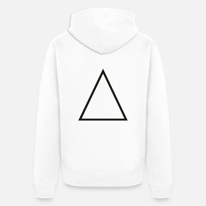 Triangle Outline - Veste à capuche bio Premium Unisexe - blanc