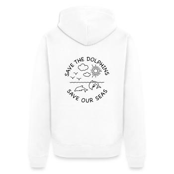 Sauvez les dauphins - Veste à capuche bio Premium Unisexe - blanc - Dos - Thijin (182cm)
