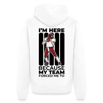 American Football Player Joke - Unisex Premium Organic Zip Hoodie - white - Back - Thijin (182cm)