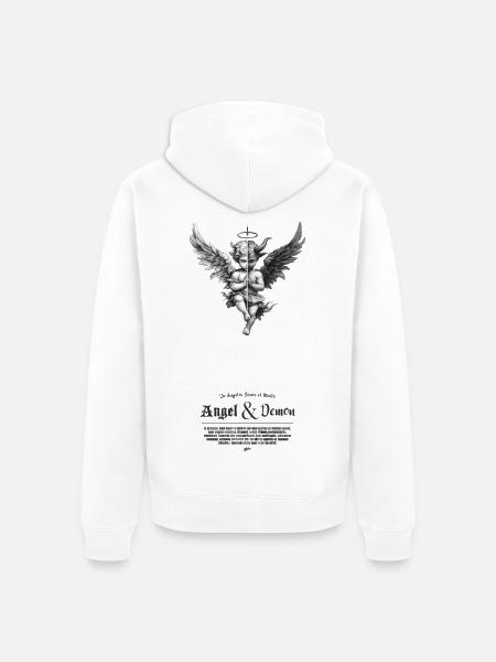 Angel and Demon - Unisex Premium Organic Zip Hoodie - white
