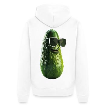 Cornichon de concombre avec lunettes de soleil - Veste à capuche bio Premium Unisexe - blanc - Dos - Thijin (182cm)