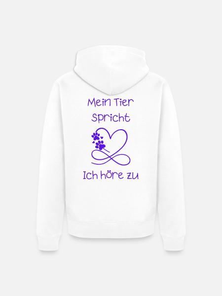 Mein_Tier_spricht - Unisex Premium Bio Zip Hoodie - Weiß