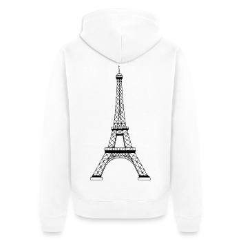 Eiffelturm - Unisex Premium Bio Zip Hoodie - Weiß - Hinten - Thijin (182cm)