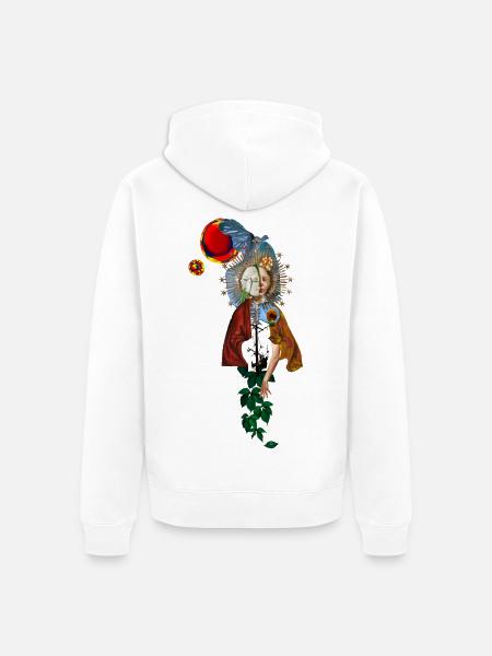 Surreale Renaissance-Anatomie-Collage - Unisex Premium Bio Zip Hoodie - Weiß