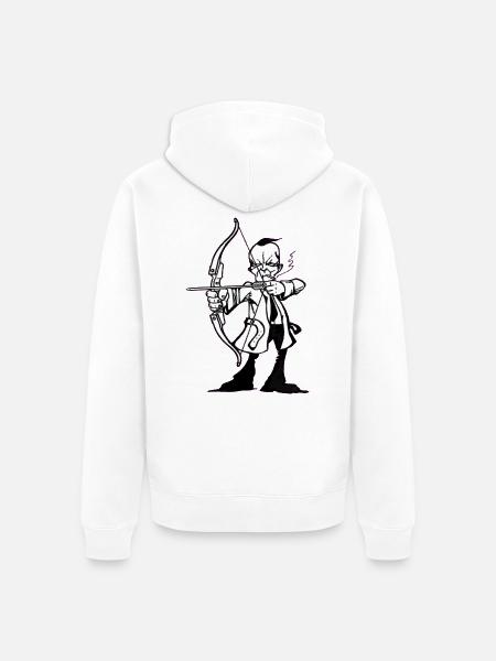 BowBeast- Archer - Unisex Premium Bio Zip Hoodie - Weiß
