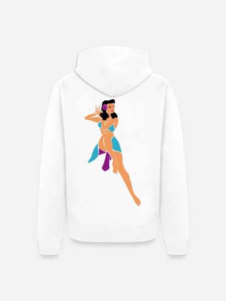 Pin up beach girl 1950's - Unisex Premium Organic Zip Hoodie - white