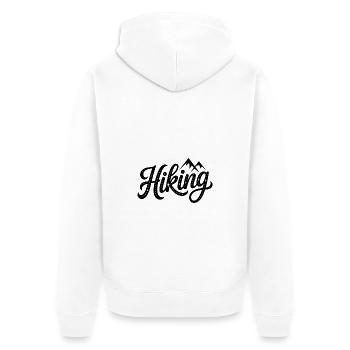 Hiking Typography- Hiking Design - Unisex Premium Organic Zip Hoodie - white - Back - Thijin (182cm)
