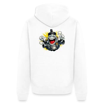 Divertissement en scooter à carburateur - Veste à capuche bio Premium Unisexe - blanc - Dos - Thijin (182cm)