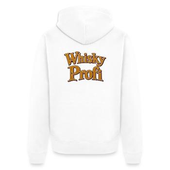 Whisky Profi - Unisex Premium Bio Zip Hoodie - Weiß - Hinten - Thijin (182cm)