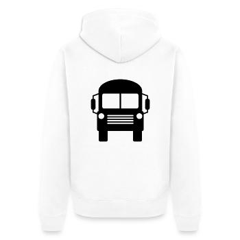 Schulbus Bus - Unisex Premium Bio Zip Hoodie - Weiß - Hinten - Thijin (182cm)