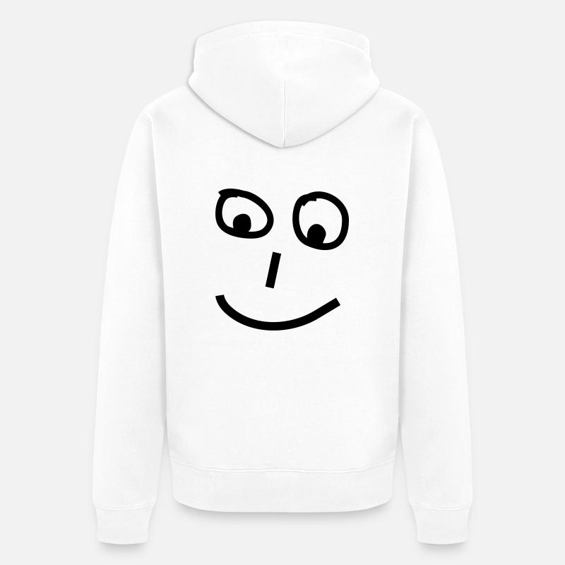 smiley - Veste à capuche bio Premium Unisexe - blanc