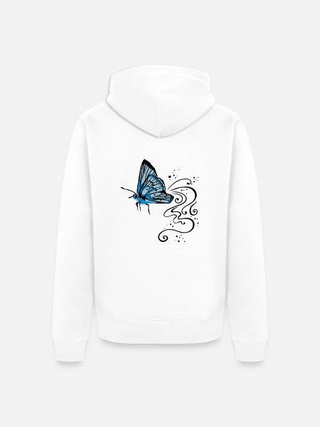 Schmetterling - Unisex Premium Bio Zip Hoodie - Weiß