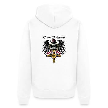 Ordo Teutonicus 01mL - Unisex Premium Bio Zip Hoodie - Weiß - Hinten - Thijin (182cm)