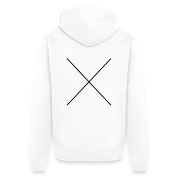 Kreuz - Unisex Premium Bio Zip Hoodie - Weiß - Hinten - Thijin (182cm)