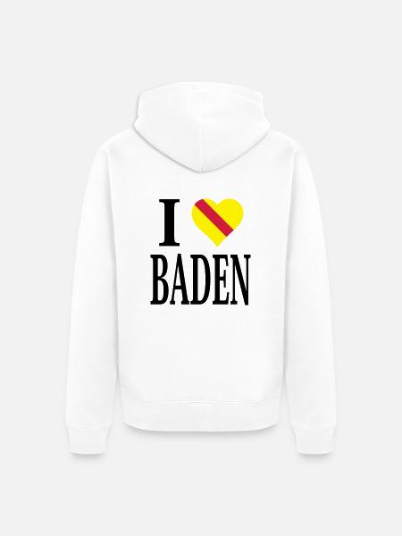 I love Baden - Unisex Premium Bio Zip Hoodie - Weiß