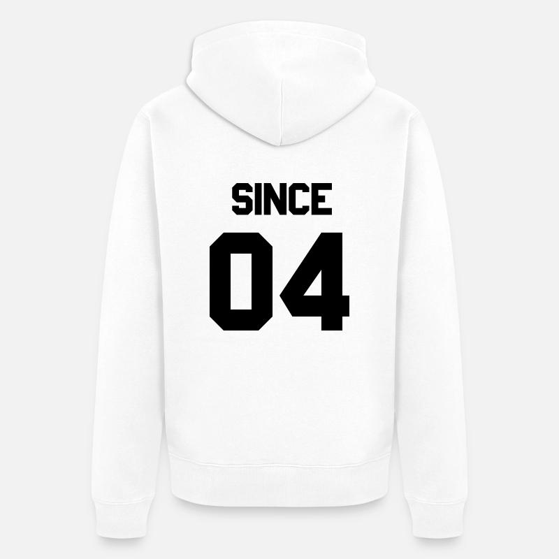 Together since 2004 Paarshirt - Unisex Premium Bio Zip Hoodie - Weiß