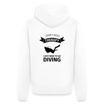 I don't neet therapy I just need to go diving - Unisex Premium Bio Zip Hoodie - Weiß - Hinten - Thijin (182cm)