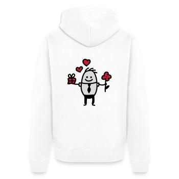 valentine - Veste à capuche bio Premium Unisexe - blanc - Dos - Thijin (182cm)
