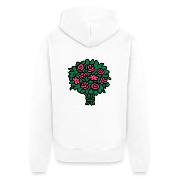Bouquet 3 - Unisex Premium Organic Zip Hoodie - white - Back - Thijin (182cm)