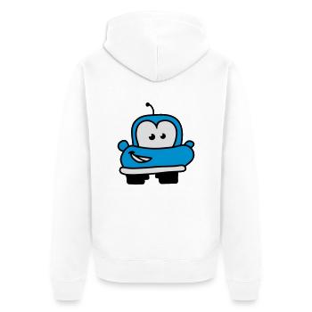 autos__funny_car_3c - Unisex Premium Bio Zip Hoodie - Weiß - Hinten - Thijin (182cm)