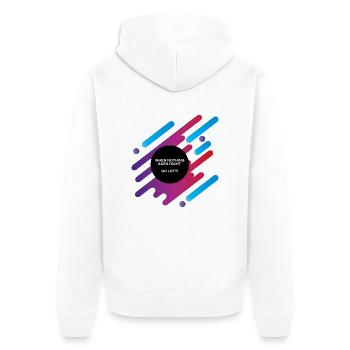 Quand rien ne va aller à droite à gauche - Veste à capuche bio Premium Unisexe - blanc - Dos - Thijin (182cm)