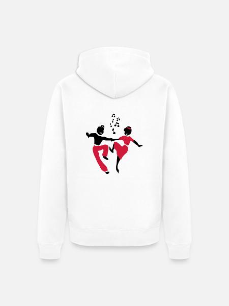 Dance by Patjila - Unisex Premium Organic Zip Hoodie - white