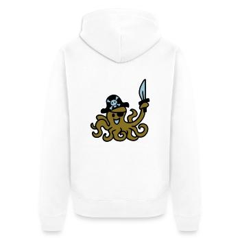 Pirate Otkopus 3 - Unisex Premium Organic Zip Hoodie - white - Back - Thijin (182cm)