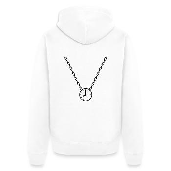 Chaîne avec horloge - Veste à capuche bio Premium Unisexe - blanc - Dos - Thijin (182cm)