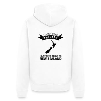 Neuseeland - Unisex Premium Bio Zip Hoodie - Weiß - Hinten - Thijin (182cm)