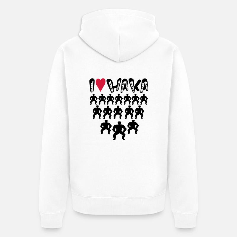 ICH LIEBE TATTOO HAKA - Unisex Premium Bio Zip Hoodie - Weiß