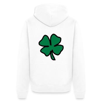 Irish Leaf two coloured - Unisex Premium Bio Zip Hoodie - Weiß - Hinten - Thijin (182cm)
