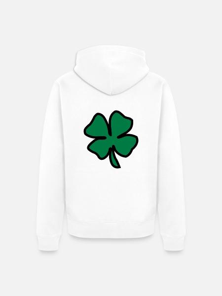 Irish Leaf two coloured - Unisex Premium Organic Zip Hoodie - white