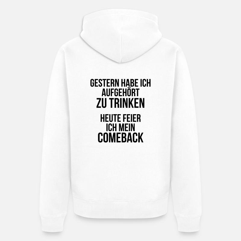 Drinking - Unisex Premium Bio Zip Hoodie - Weiß