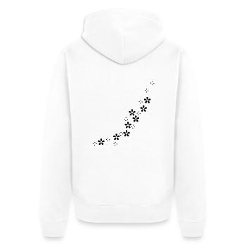 Blumen-Girlande / flower garland (1c) - Unisex Premium Bio Zip Hoodie - Weiß - Hinten - Thijin (182cm)