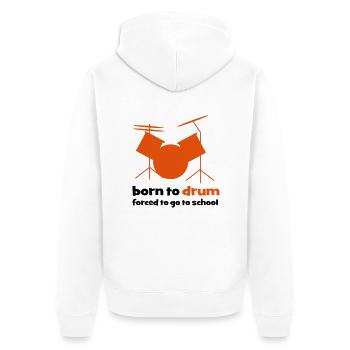drums - Unisex Premium Organic Zip Hoodie - white - Back - Thijin (182cm)