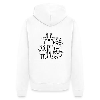Cute giraffe family 2 children mom dad giraffe - Unisex Premium Organic Zip Hoodie - white - Back - Thijin (182cm)