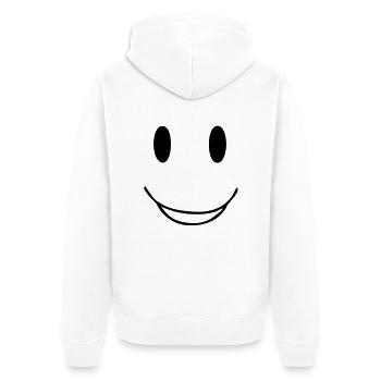 heureux smiley sourire - Veste à capuche bio Premium Unisexe - blanc - Dos - Thijin (182cm)