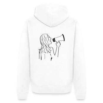 révolution des femmes - Veste à capuche bio Premium Unisexe - blanc - Dos - Thijin (182cm)