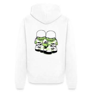 2 freunde team paar soldat tarnmuster krieg armee - Unisex Premium Bio Zip Hoodie - Weiß - Hinten - Thijin (182cm)