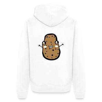 gluecklich klein suess niedlich lustig gesicht arm - Unisex Premium Bio Zip Hoodie - Weiß - Hinten - Thijin (182cm)
