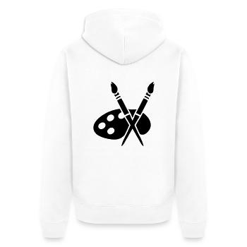 kuenstler_t1 - Unisex Premium Bio Zip Hoodie - Weiß - Hinten - Thijin (182cm)