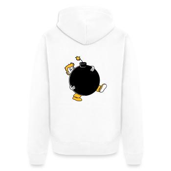 bombe explosion explodieren tnt dynamit gefaehrlic - Unisex Premium Bio Zip Hoodie - Weiß - Hinten - Thijin (182cm)